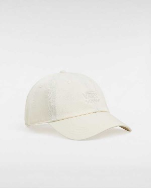 Unisex Vans Court Side Curved Bill Jockey Hats White Malaysia | VN8361925