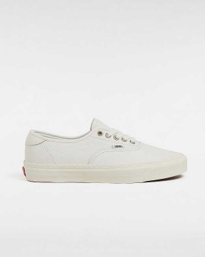 Women Vans Authentic Lux Leather Shoes White Malaysia | VN6472381