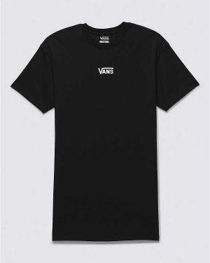 Women Vans Center Vee Tee Dress Black Malaysia | VN2910368
