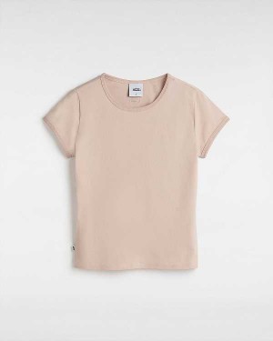 Women Vans Premium Short Sleeve Baby T Shirts Pink Malaysia | VN3290674