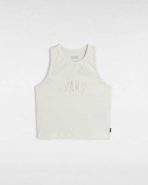 Women Vans Varsity Racer Tank Top White Malaysia | VN4092735