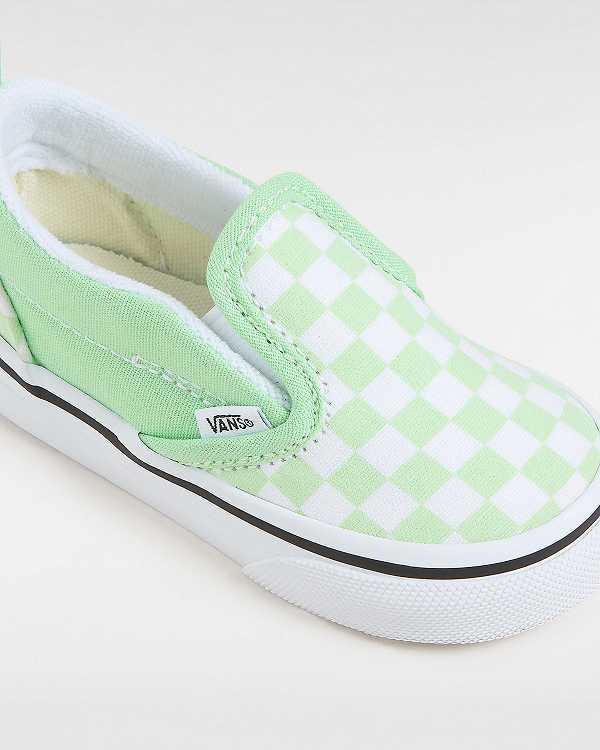 Kids' Vans Checkerboard (1-4 years) Slip On Shoes Green Malaysia | VN0934851