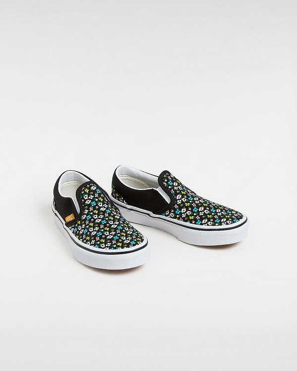 Kids' Vans Classic (4-8 Years) Slip On Shoes Black Malaysia | VN7926105