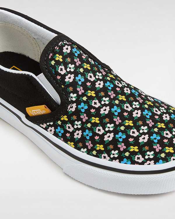 Kids' Vans Classic (4-8 Years) Slip On Shoes Black Malaysia | VN7926105