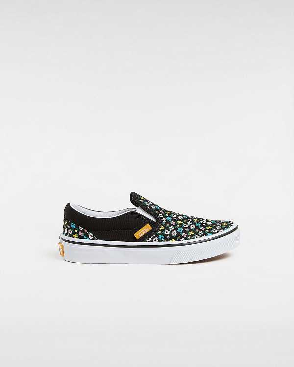Kids\' Vans Classic (4-8 Years) Slip On Shoes Black Malaysia | VN7926105