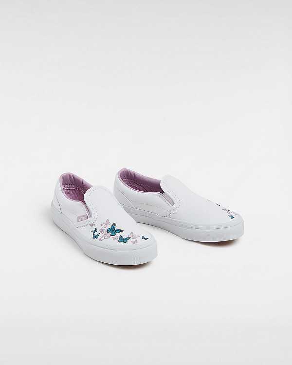 Kids' Vans Classic (4-8 Years) Slip On Shoes White Malaysia | VN2749308
