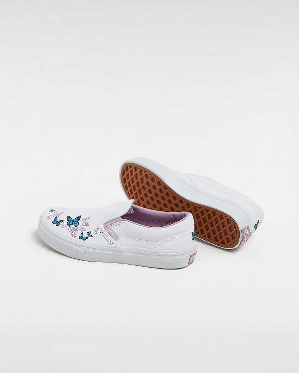 Kids' Vans Classic (4-8 Years) Slip On Shoes White Malaysia | VN2749308