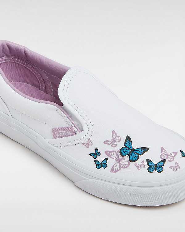 Kids' Vans Classic (4-8 Years) Slip On Shoes White Malaysia | VN2749308