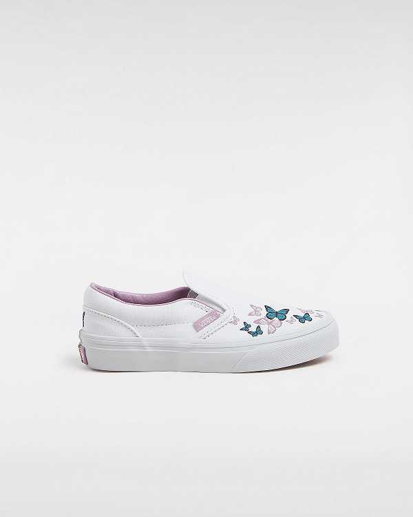 Kids\' Vans Classic (4-8 Years) Slip On Shoes White Malaysia | VN2749308