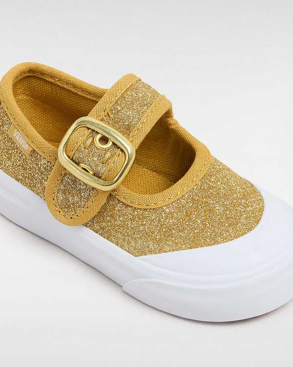 Kids' Vans Glitter (1-4 Years) Mary Janes Gold Malaysia | VN3764501