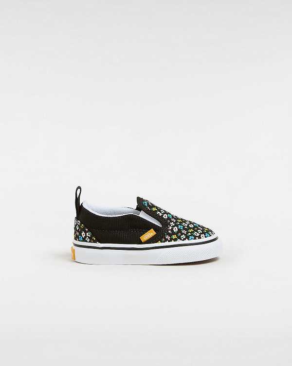 Kids\' Vans Hook and loop (1-4 Years) Slip On Shoes Black Malaysia | VN8395027