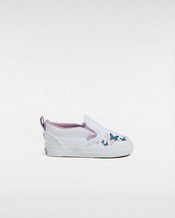 Kids\' Vans Hook and loop (1-4 Years) Slip On Shoes White Malaysia | VN0263915