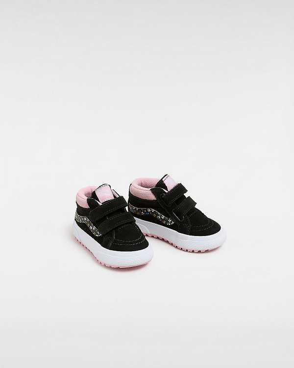 Kids' Vans MTE Sk8-Mid Reissue Hook and Loop (1-4 Years) Sneakers Black / Pink Malaysia | VN8123065