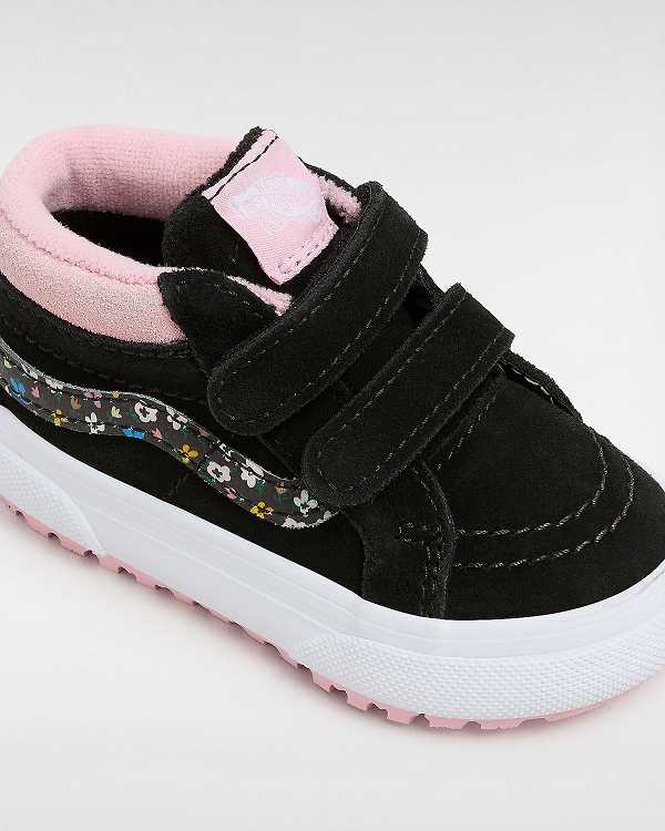 Kids' Vans MTE Sk8-Mid Reissue Hook and Loop (1-4 Years) Sneakers Black / Pink Malaysia | VN8123065