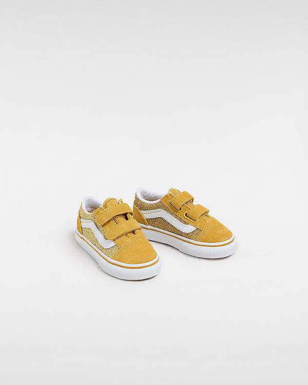 Kids' Vans Old Skool Glitter (1-4 Years) Sneakers Gold Malaysia | VN3642850