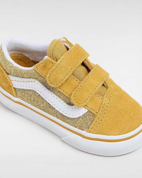 Kids' Vans Old Skool Glitter (1-4 Years) Sneakers Gold Malaysia | VN3642850