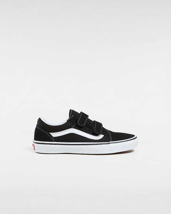 Kids\' Vans Old Skool Hook And Loop (8-14+ years) Skate Shoes Black Malaysia | VN9120534