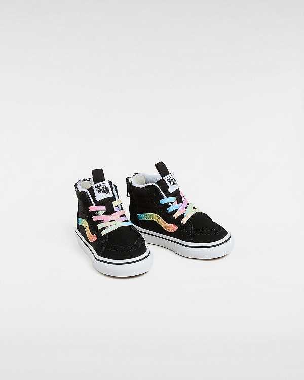 Kids' Vans Sk8-Hi Zip (1-4 Years) Skate Shoes Black Malaysia | VN6257910