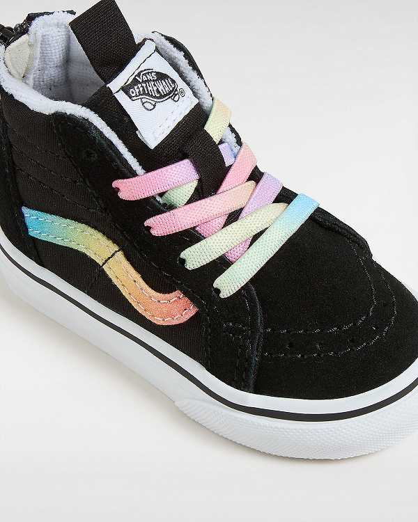 Kids' Vans Sk8-Hi Zip (1-4 Years) Skate Shoes Black Malaysia | VN6257910