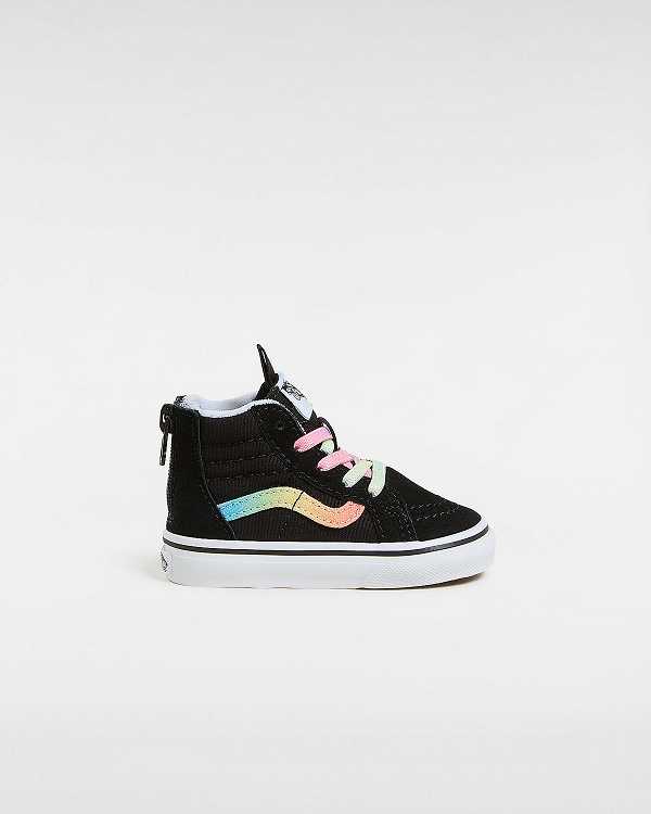 Kids\' Vans Sk8-Hi Zip (1-4 Years) Skate Shoes Black Malaysia | VN6257910