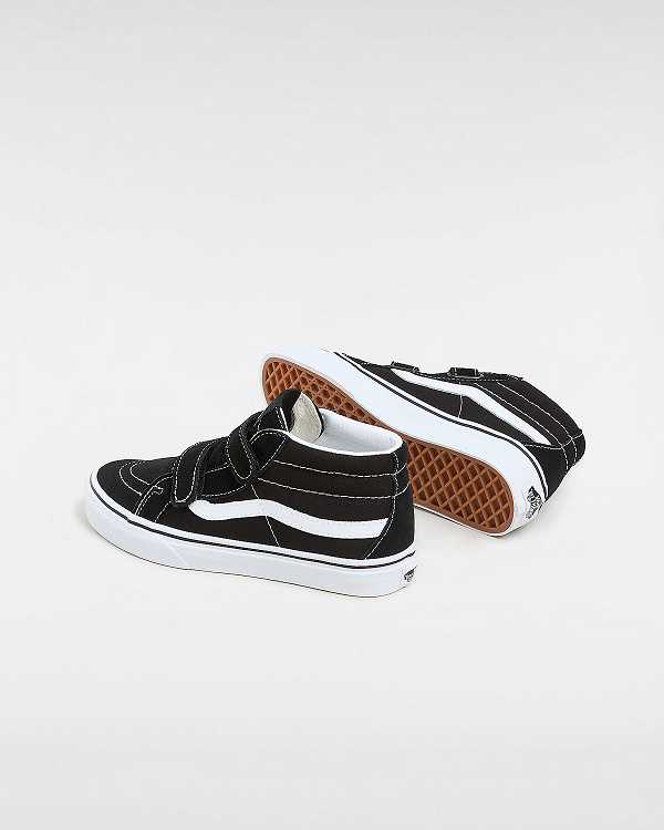 Kids' Vans Sk8-Mid Reissue Hook And Loop (8-14+ years) Sneakers Black Malaysia | VN7210538