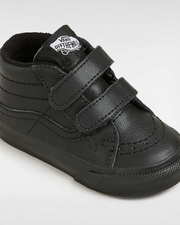 Kids' Vans Sk8-Mid Reissue Hook and Loop (1-4 Years) Sneakers Black Malaysia | VN3865712