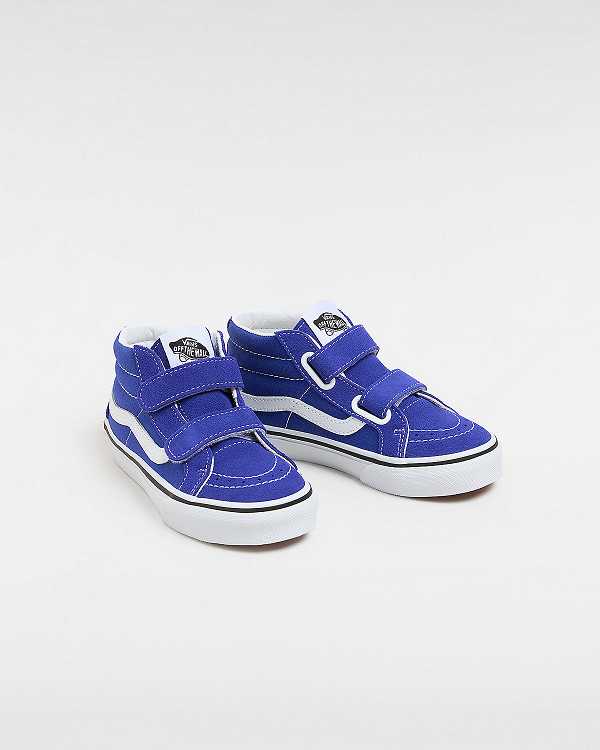 Kids' Vans Sk8-Mid Reissue Hook and Loop (4-8 years) Sneakers Blue Malaysia | VN4893610