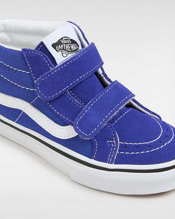 Kids' Vans Sk8-Mid Reissue Hook and Loop (4-8 years) Sneakers Blue Malaysia | VN4893610