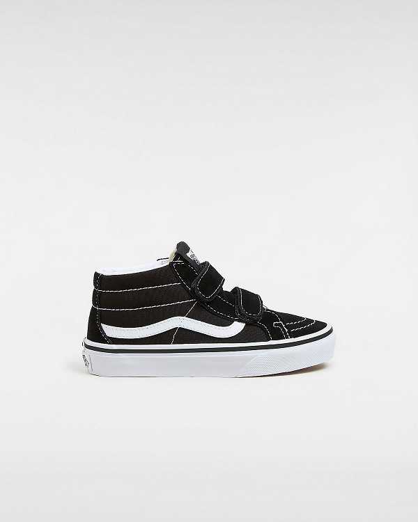 Kids\' Vans Sk8-Mid Reissue Hook and Loop (4-8 years) Sneakers Black Malaysia | VN1280953