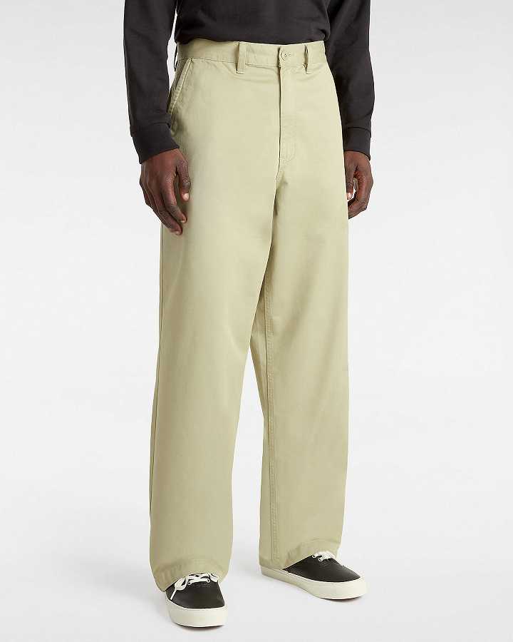 Men Vans Authentic Chino Baggy Pants Beige Malaysia | VN6374201