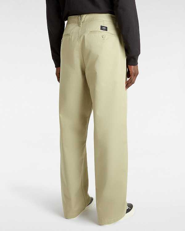 Men Vans Authentic Chino Baggy Pants Beige Malaysia | VN6374201