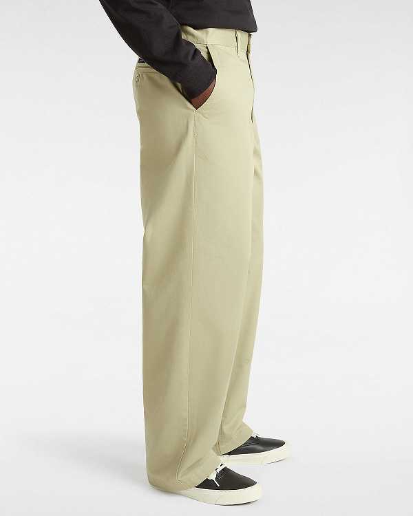 Men Vans Authentic Chino Baggy Pants Beige Malaysia | VN6374201
