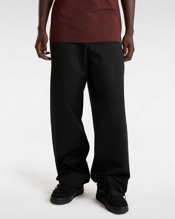 Men Vans Authentic Chino Baggy Pants Black Malaysia | VN4380672