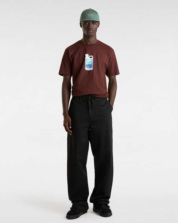Men Vans Authentic Chino Baggy Pants Black Malaysia | VN4380672