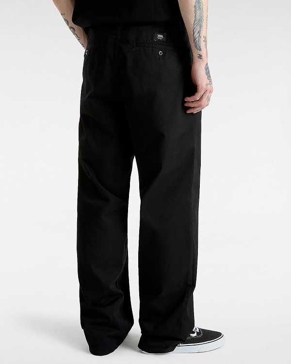 Men Vans Authentic Chino Loose Pants Black Malaysia | VN2143679