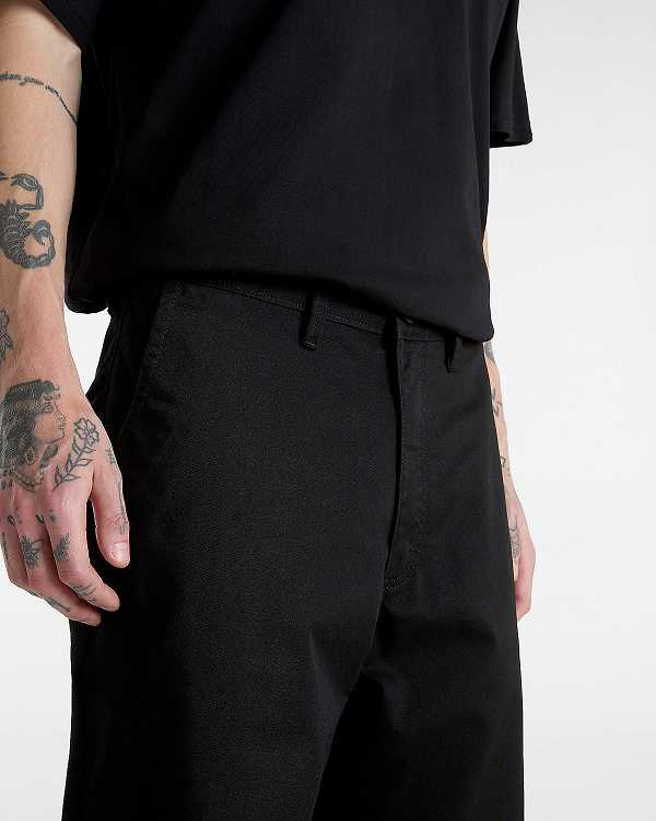 Men Vans Authentic Chino Loose Pants Black Malaysia | VN2143679