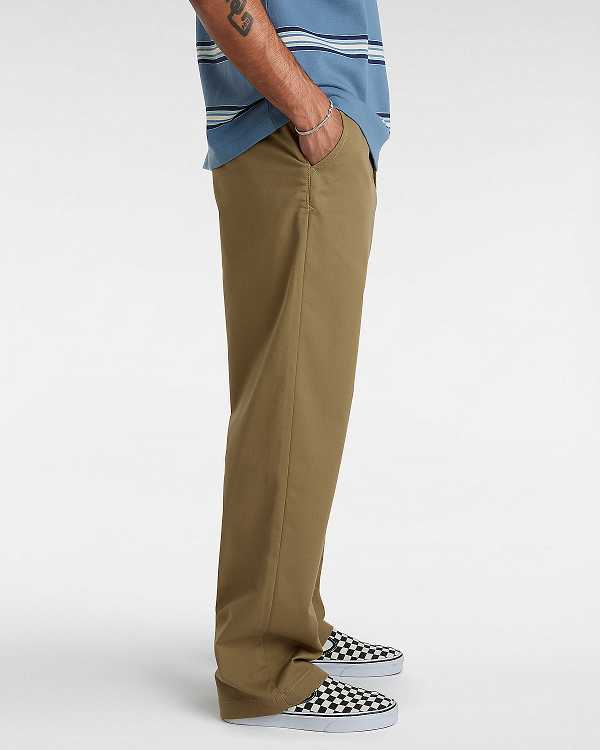 Men Vans Authentic Chino Loose Pants Brown Malaysia | VN8354601