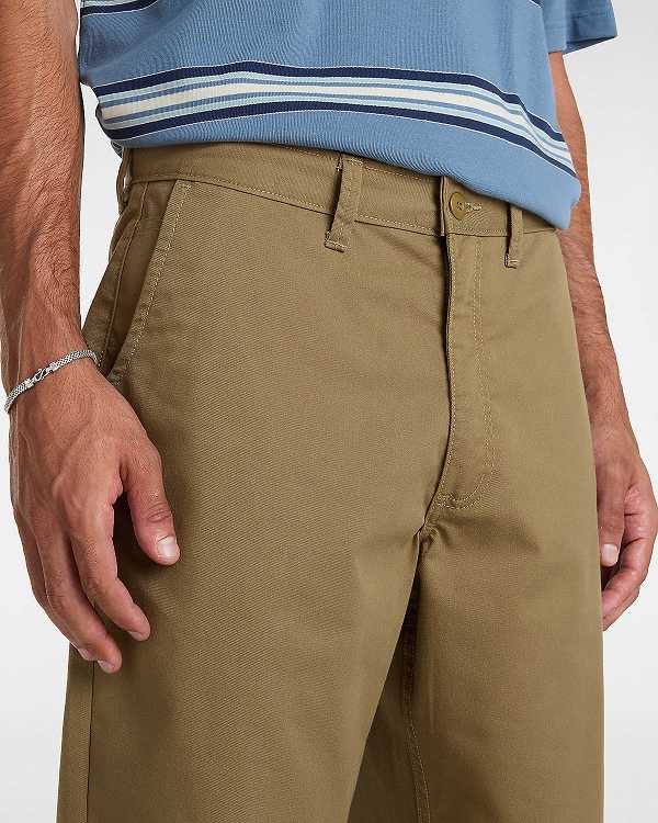 Men Vans Authentic Chino Loose Pants Brown Malaysia | VN8354601