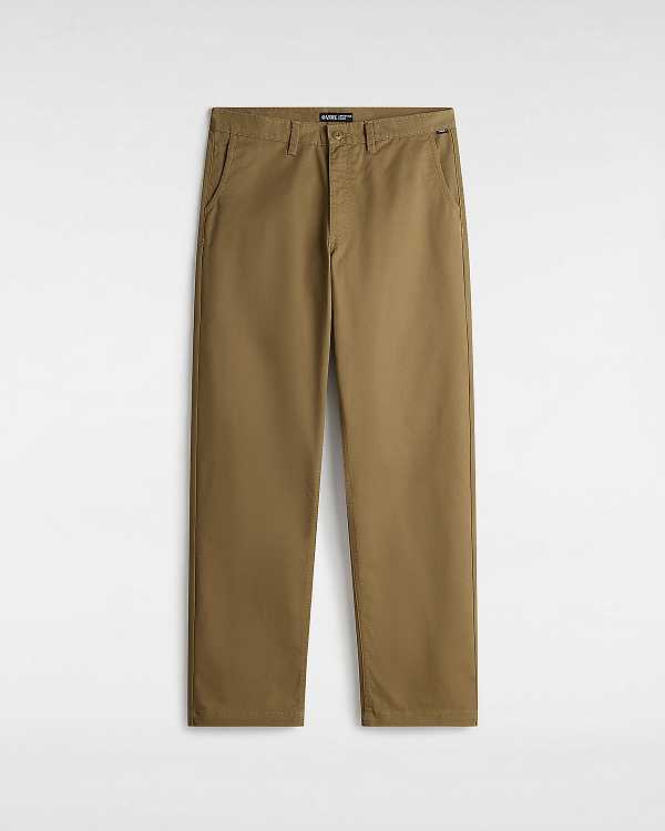 Men Vans Authentic Chino Loose Pants Brown Malaysia | VN8354601