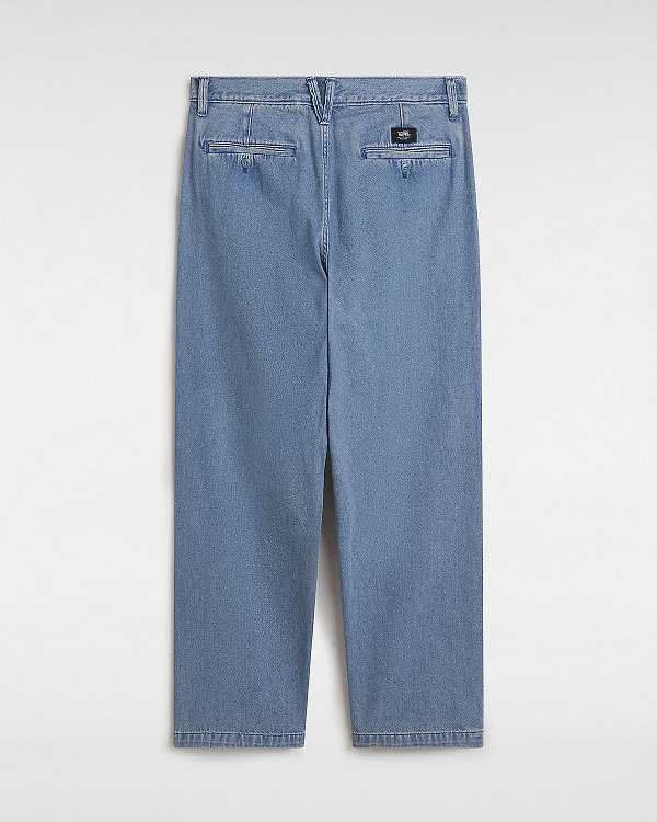 Men Vans Authentic Chino Loose Tapered Pleated Pants Blue Malaysia | VN3481069