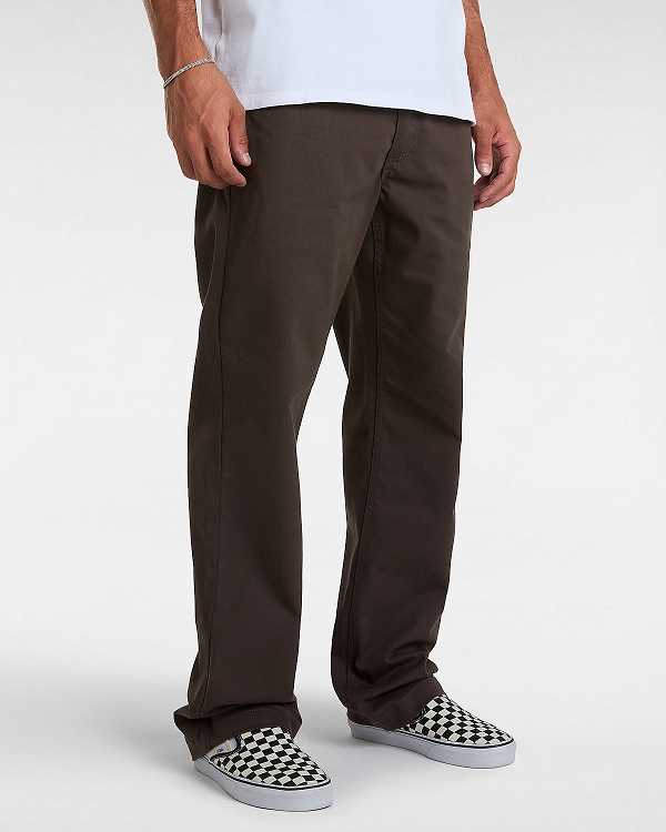 Men Vans Authentic Chino Relaxed Pants Brown Malaysia | VN4350986