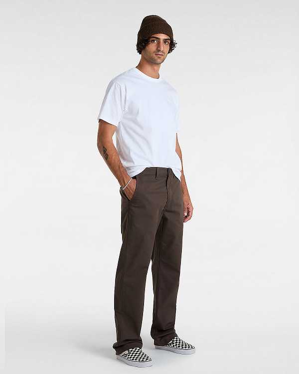 Men Vans Authentic Chino Relaxed Pants Brown Malaysia | VN4350986