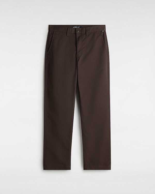 Men Vans Authentic Chino Relaxed Pants Brown Malaysia | VN4350986