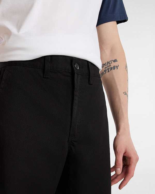 Men Vans Authentic Chino Relaxed Pants Black Malaysia | VN0519643