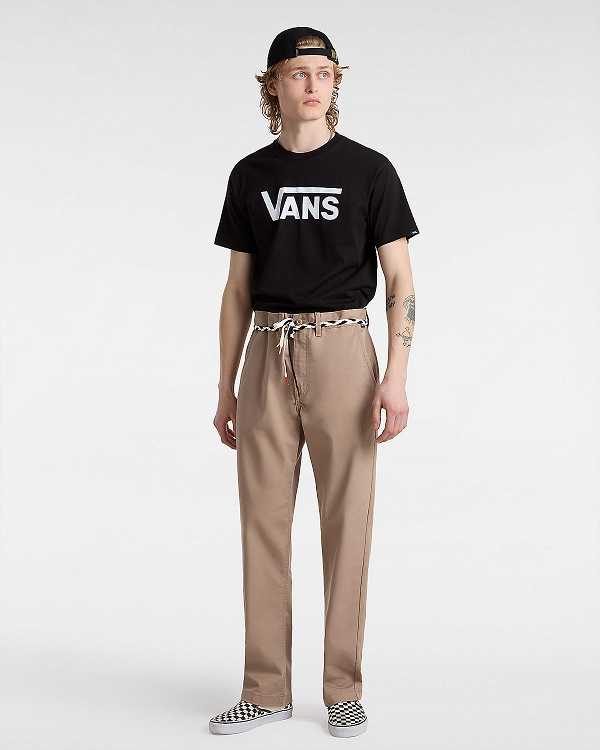 Men Vans Authentic Chino Relaxed Pants Beige Malaysia | VN5876019