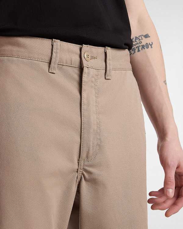 Men Vans Authentic Chino Relaxed Pants Beige Malaysia | VN5876019