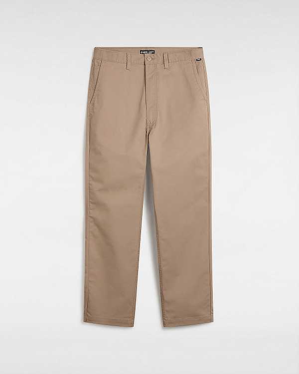 Men Vans Authentic Chino Relaxed Pants Beige Malaysia | VN5876019