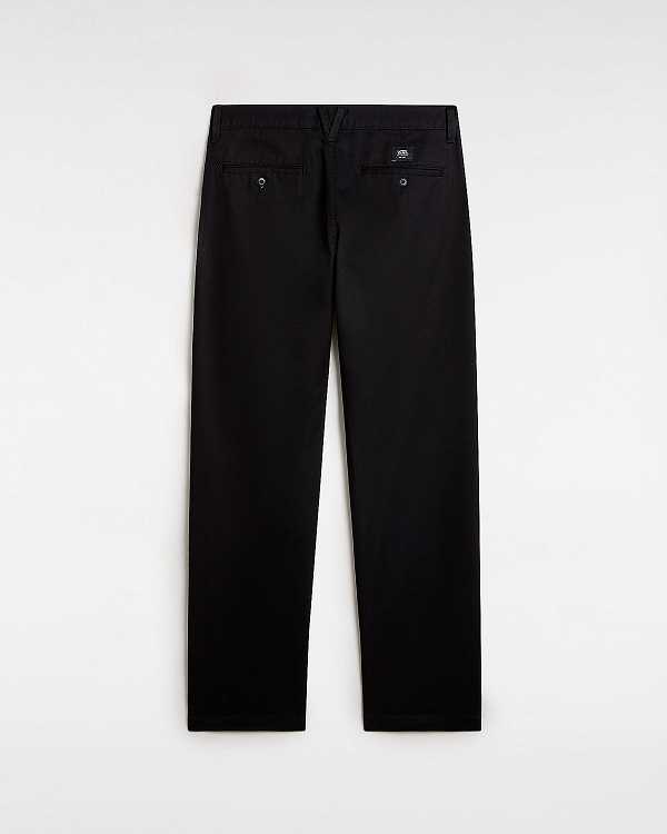Men Vans Authentic Chino Slim Pants Black Malaysia | VN6980253