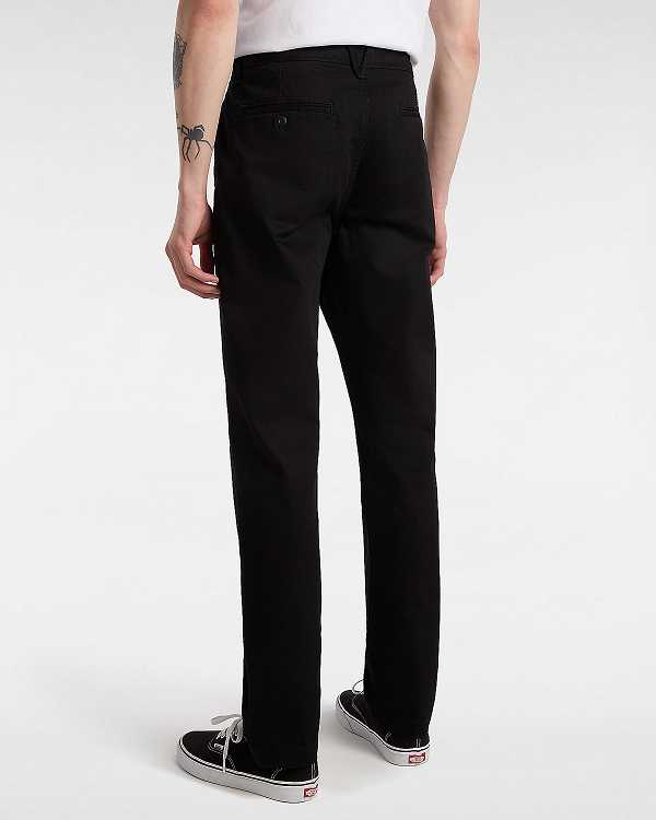 Men Vans Authentic Chino Slim Pants Black Malaysia | VN6980253