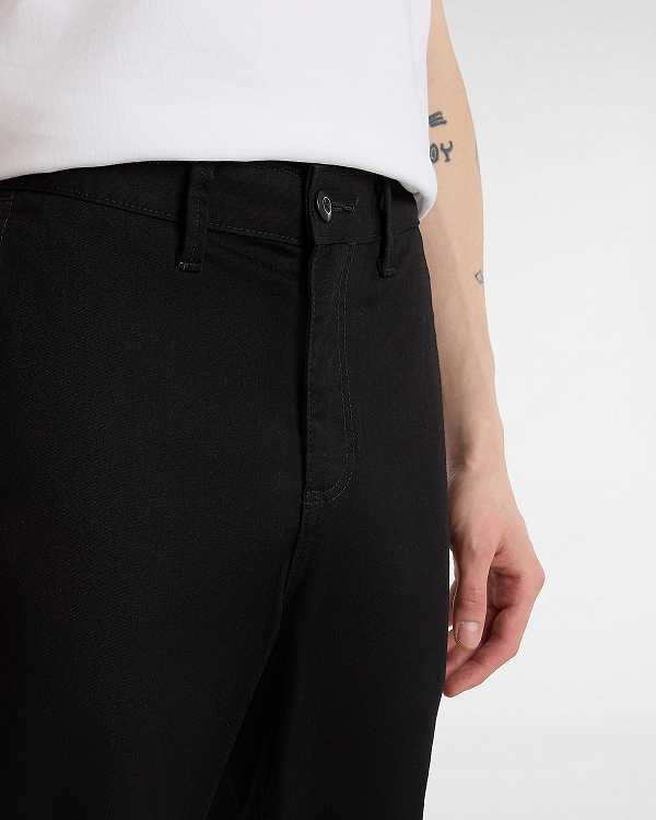 Men Vans Authentic Chino Slim Pants Black Malaysia | VN6980253